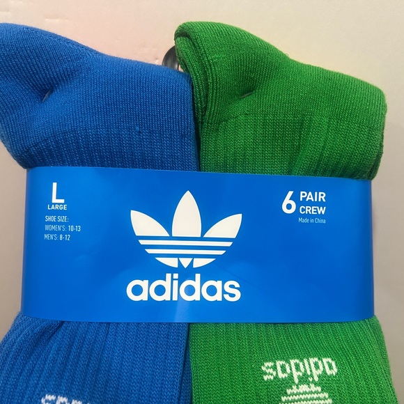 Adidas, 6 Pack Crew Socks, Multicolor - Picture 11 of 12